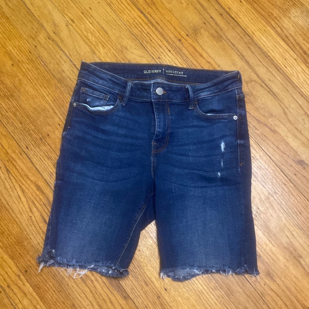 Old Navy Rockstar Mid Rise Jean Shirt Cutoffs 31 inch waist